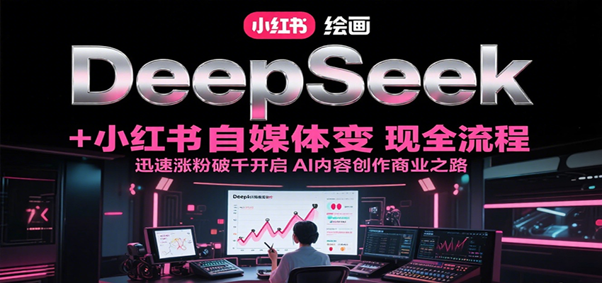 DeepSeek绘画+小红书自媒体变现全流程，迅速涨粉破千开启AI内容创作商业之路-自媒小站网创副业站