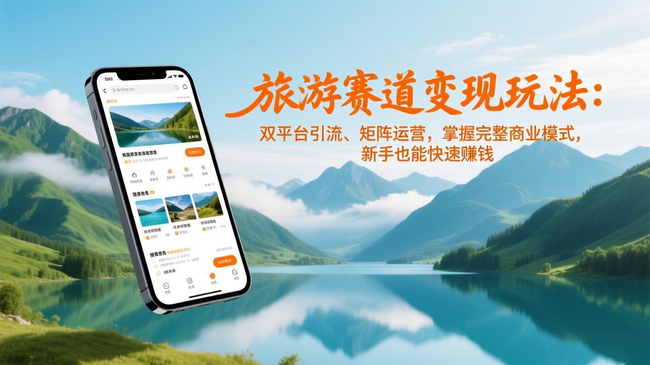 旅游赛道变现玩法：双平台引流、矩阵运营，掌握完整商业模式，新手也能快速赚钱-自媒小站网创副业站