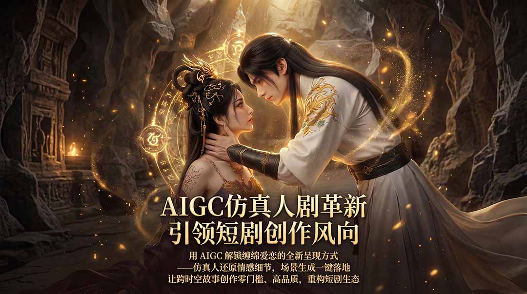 AIGC 仿真人短剧创作革新，解锁仙侠爱恋全新呈现，一键出高质场景，零门槛打造爆款剧集-自媒小站网创副业站