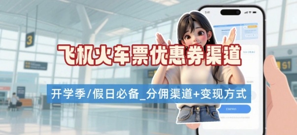 学生党必看！机票火车票优惠券申请渠道 + 项目打法，开学季节日速存-自媒小站网创副业站