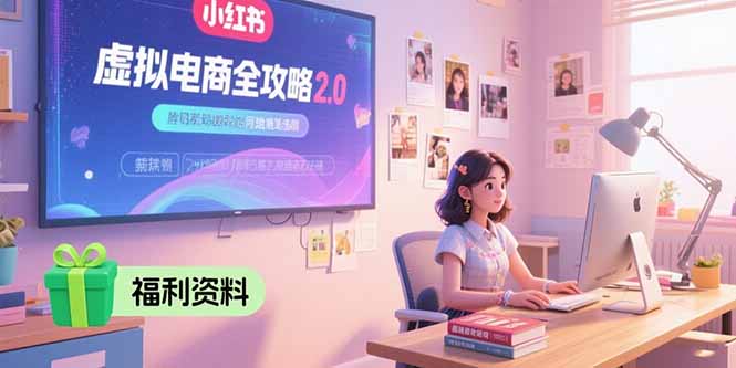 虚拟电商全攻略2.0，开店选品实操流程，账号定位、货源发布、笔记发布技巧-自媒小站网创副业站