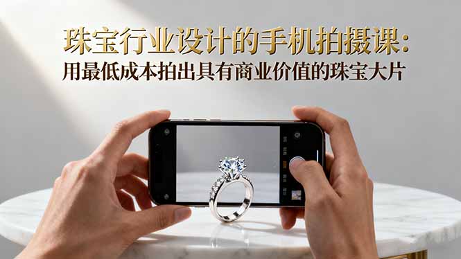 珠宝行业设计的手机拍摄课：用最低成本拍出具有商业价值的珠宝大片！-自媒小站网创副业站