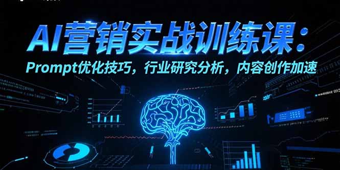 AI营销实战训练课：Prompt优化技巧，行业研究分析，内容创作加速-自媒小站网创副业站