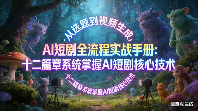 AI 短剧全流程实战手册：从选题到视频生成，十二篇章系统掌握 AI 短剧核心技术-自媒小站网创副业站