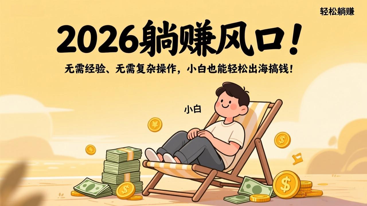 2026躺赚风口！无需经验、无需复杂操作，小白也能轻松出海搞钱！-自媒小站网创副业站