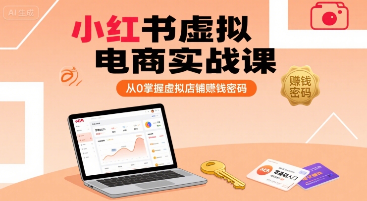 小红书虚拟电商实战课，从0掌握虚拟店铺賺钱密码-自媒小站网创副业站