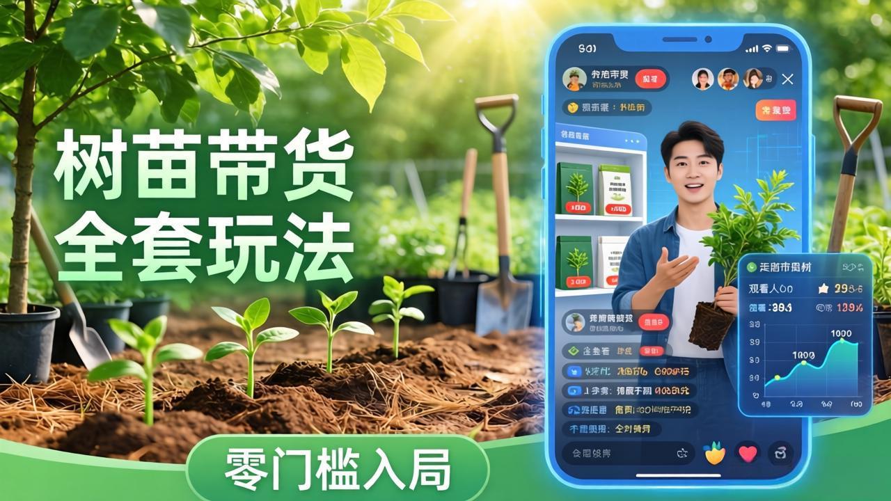 视频号AI树苗带货全套玩法：零门槛入局，掌握豆包、千问等AI工具制作树苗视频的全套流程-自媒小站网创副业站