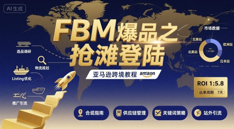 FBM爆品之抢滩登陆-亚马逊跨境教程-自媒小站网创副业站