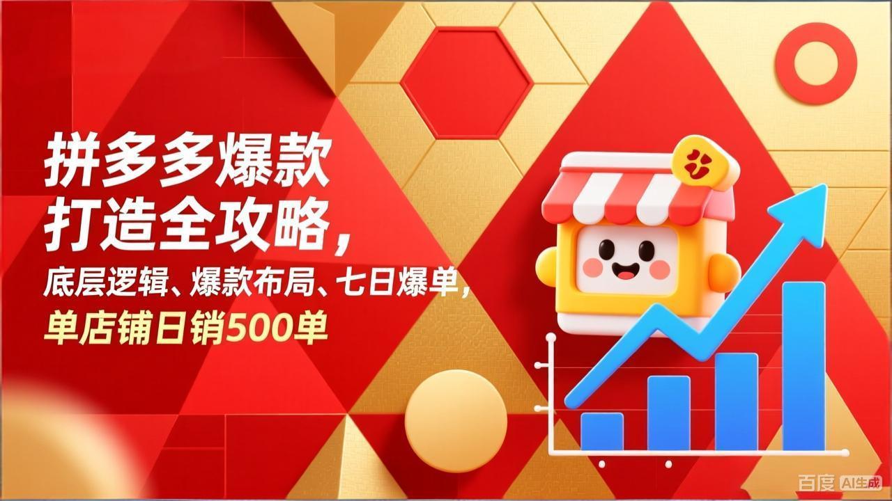 拼多多爆款打造全攻略，底层逻辑、爆款布局、七日爆单，单店铺日销500单-自媒小站网创副业站