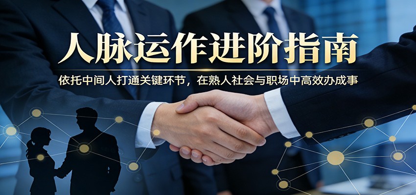 付费文章：人脉运作进阶指南，依托中间人打通关键环节，在熟人社会与职场中高效办成事-自媒小站网创副业站
