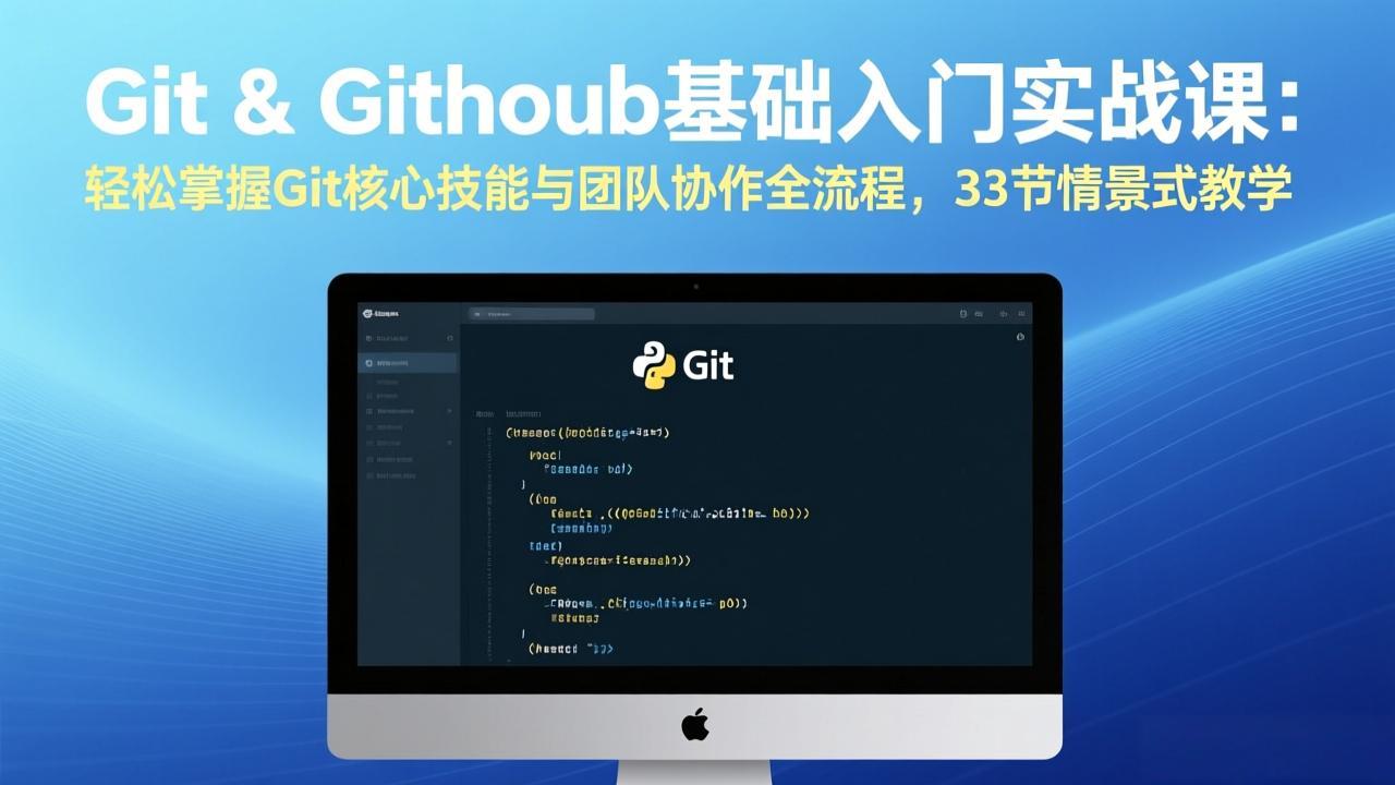Git & GitHub基础入门实战课：轻松掌握Git核心技能与团队协作全流程，33节情景式教学-自媒小站网创副业站