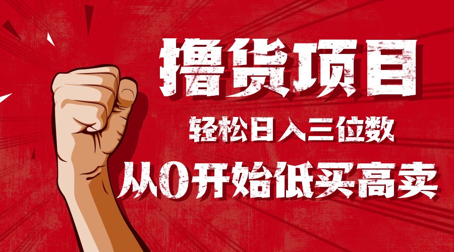 手把手教你撸货，从0开始低买高卖，小白轻松实现日入三位数!!!-自媒小站网创副业站