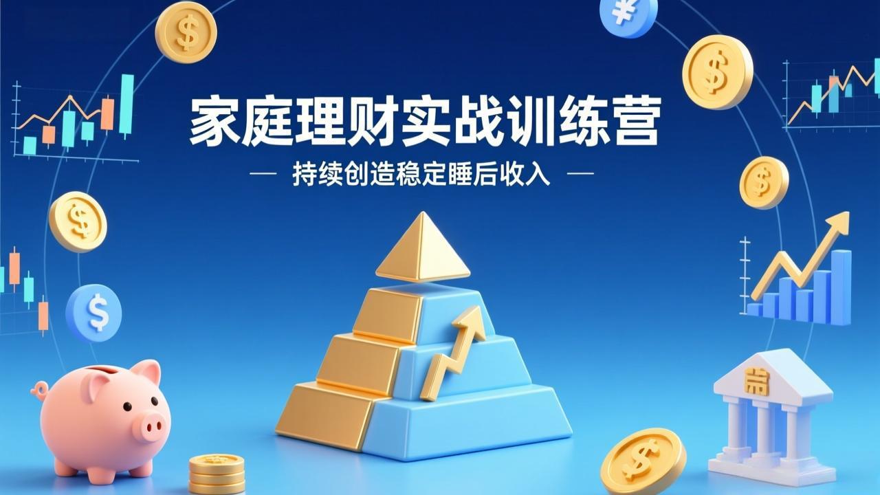 家庭理财实战训练营：从0到1建体系，三阶进阶层层递进，助你持续创造稳定睡后收入-自媒小站网创副业站