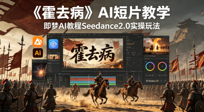 《霍去病》AI短片教学，即梦AI教程Seedance2.0实操玩法-自媒小站网创副业站