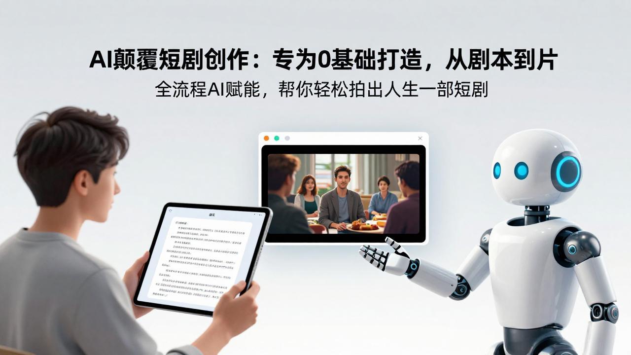 AI颠覆短剧创作：专为0基础打造，从剧本到成片全流程AI赋能，帮你轻松拍出人生第一部短剧-自媒小站网创副业站