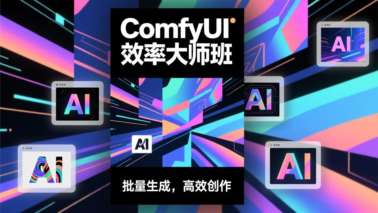 ComfyUI效率大师班：工作流搭建，批量生成，将个人AI出图效率提升5-10倍，月接单收入1-3万-自媒小站网创副业站