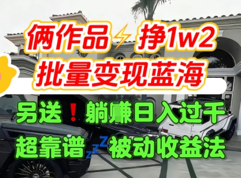 只靠2个作品点赞数量就挣1.2W，不导私域也能变现了【支持矩阵】汽水音乐门种草项目-自媒小站网创副业站
