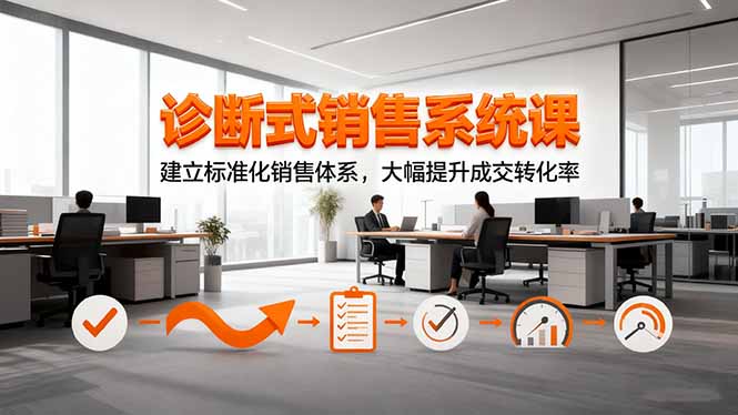 诊断式销售系统课，建立标准化销售体系，大幅提升成交转化率-自媒小站网创副业站