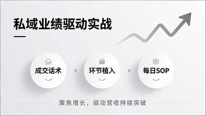 私域业绩驱动实战，成交话术、环节植入、每日SOP，聚焦增长，驱动营收持续突破-自媒小站网创副业站