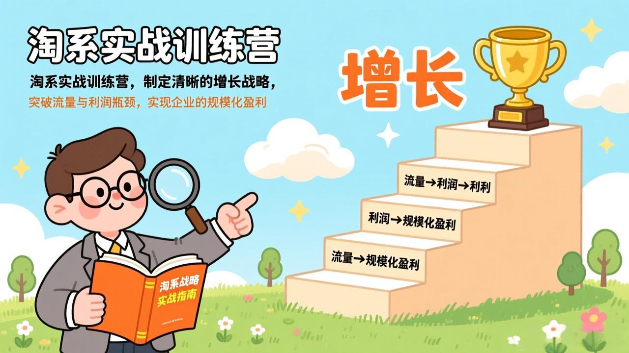 淘系实战训练营，制定清晰的增长战略，突破流量与利润瓶颈，实现企业的规模化盈利-自媒小站网创副业站