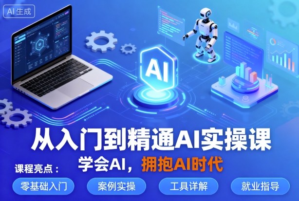 从入门到精通AI实操课，学会AI，拥抱AI时代-自媒小站网创副业站