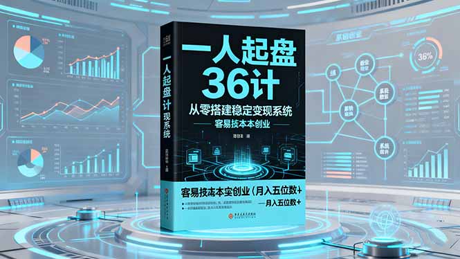一人起盘36计：从零搭建稳定变现系统，实现低成本创业，月入五位数+-自媒小站网创副业站
