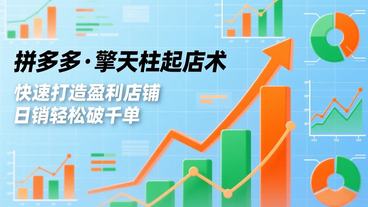 拼多多·擎天柱起店术，爆流布局、利润起飞、不断流，快速打造盈利店铺，日销破千单(更新-自媒小站网创副业站