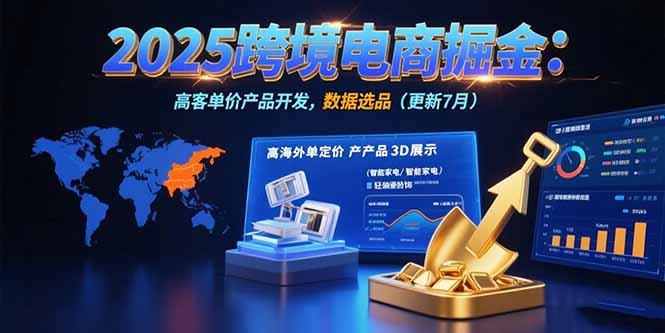 2025跨境电商掘金：蓝海市场定位，高客单价产品开发，数据选品(更新7月-自媒小站网创副业站