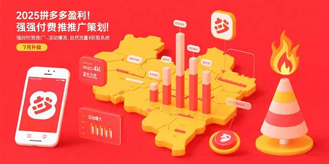 2025拼多多盈利地图：强付费推广策略/活动爆流/自然流量获取系统(7月更新-自媒小站网创副业站