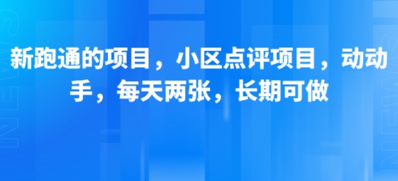 新跑通的项目，小区点评项目，动动手，每天两张，长期可做-自媒小站网创副业站