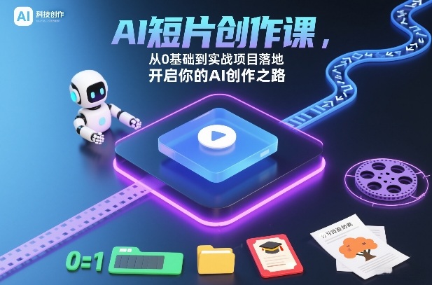 AI短片创作课，从0基础到实战项目落地，开启你的AI创作之路(更新0411)-自媒小站网创副业站