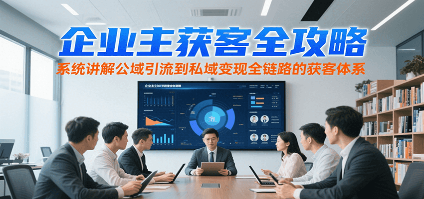 企业主获客全攻略,系统讲解公域引流到私域变现全链路的获客体系-自媒小站网创副业站