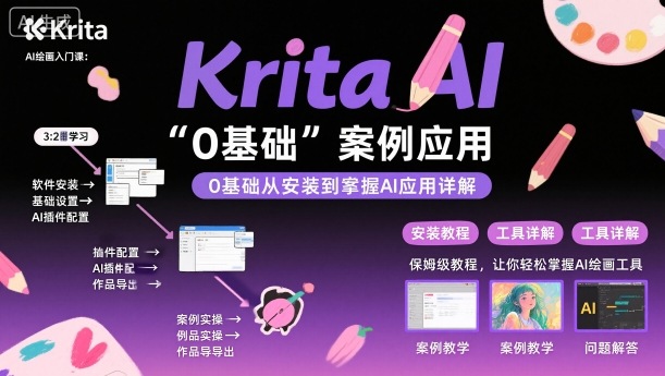 Krita AI绘画入门课，0基础从安装到案例应用krita AI使用详解-自媒小站网创副业站