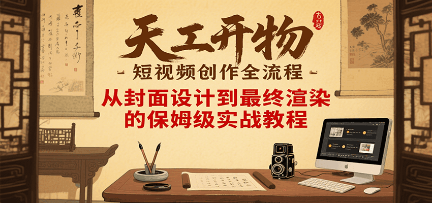 天工开物短视频创作全流程，从封面设计到最终渲染的保姆级实战教程-自媒小站网创副业站