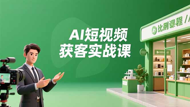 AI短视频获客实战课，数字人创作、实体行业应用、精准引流，30天获取客源月入6万+-自媒小站网创副业站
