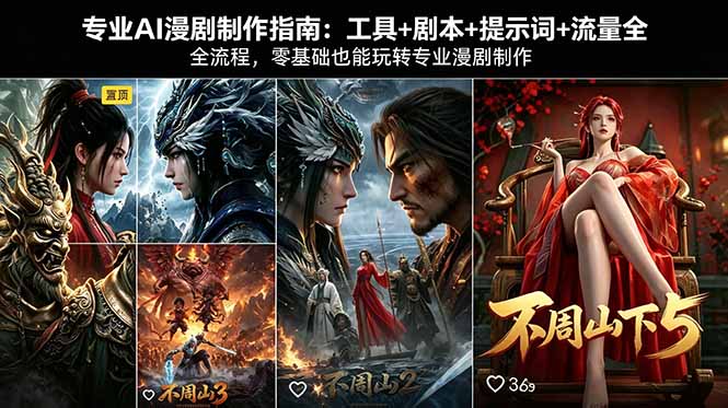 专业AI漫剧制作指南：工具+剧本+提示词+流量全流程，零基础也能玩转专业漫剧制作-自媒小站网创副业站