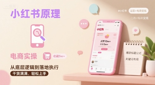 小红书原理以及详细实操流程，小红书电商教程-自媒小站网创副业站