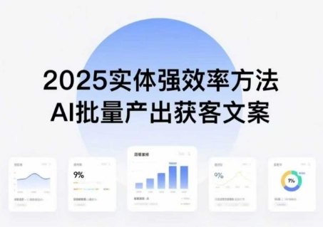 实体强效率方法：AI批量产出获客文案，2025年普通人拥抱AI，实现实体创收-自媒小站网创副业站