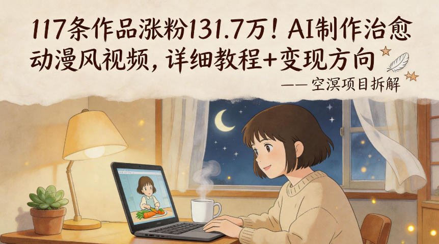 117条作品涨粉131.7W！AI制作治愈动漫风视频，详细教程+变现方向-自媒小站网创副业站
