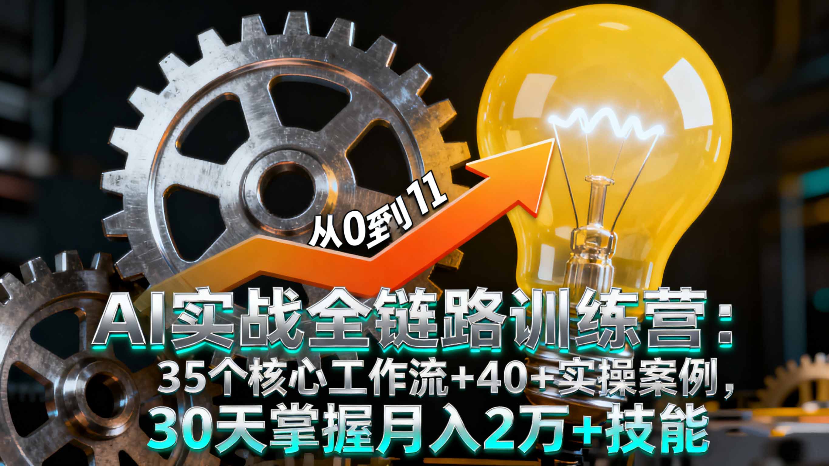 AI实战全链路训练营：35个核心工作流+40+实操案例，30天掌握月入2万+技能-自媒小站网创副业站