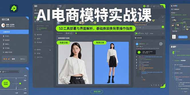 AI电商模特实战课，SD工具部署与界面解析，基础换装换背景操作指南-自媒小站网创副业站