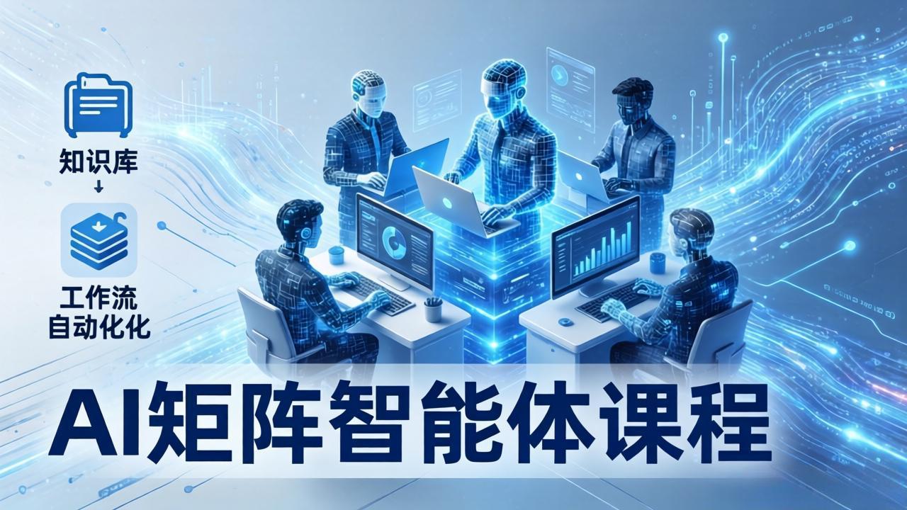 AI矩阵智能体实战：100个数字员工批量生产内容，文本知识库+工作流自动化全搞定-自媒小站网创副业站