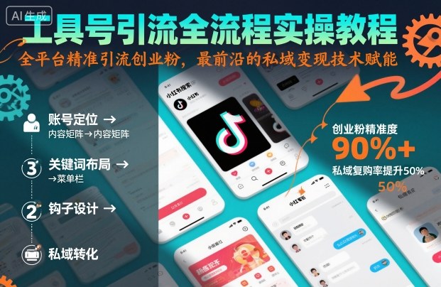 工具号引流全流程保姆级实操教程，全平台精准引流创业粉，最前沿的私域变现技术赋能-自媒小站网创副业站