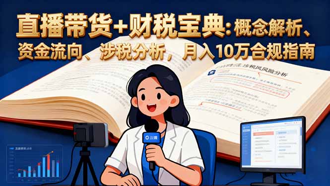直播带货+财税宝典：概念解析、资金流向、涉税分析，月入10万合规指南-自媒小站网创副业站