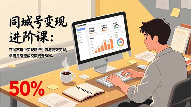 同城号变现进阶课：在同城赛道中实现精准引流与高效变现，单店月引流成交额提升50%-自媒小站网创副业站