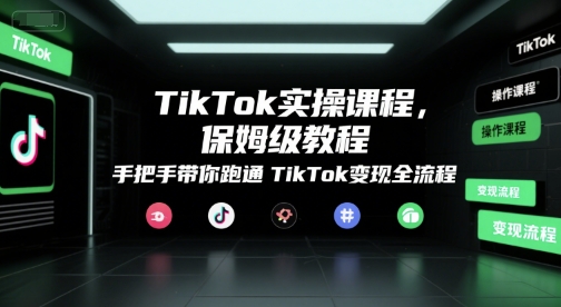 TikTok实操课程，保姆级教程，手把手带你跑通TikTok变现全流程-自媒小站网创副业站