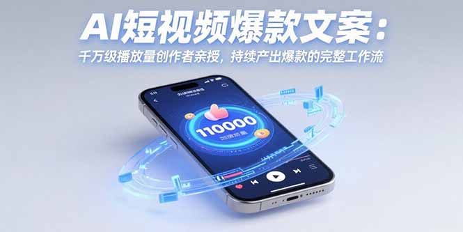 AI短视频爆款文案：千万级播放量创作者亲授，持续产出爆款的完整工作流-自媒小站网创副业站