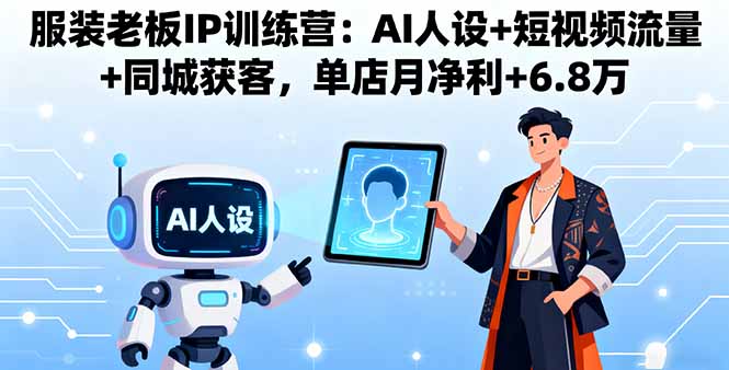 服装老板IP训练营：AI人设+短视频流量+同城获客，单店月净利+6.8万-自媒小站网创副业站