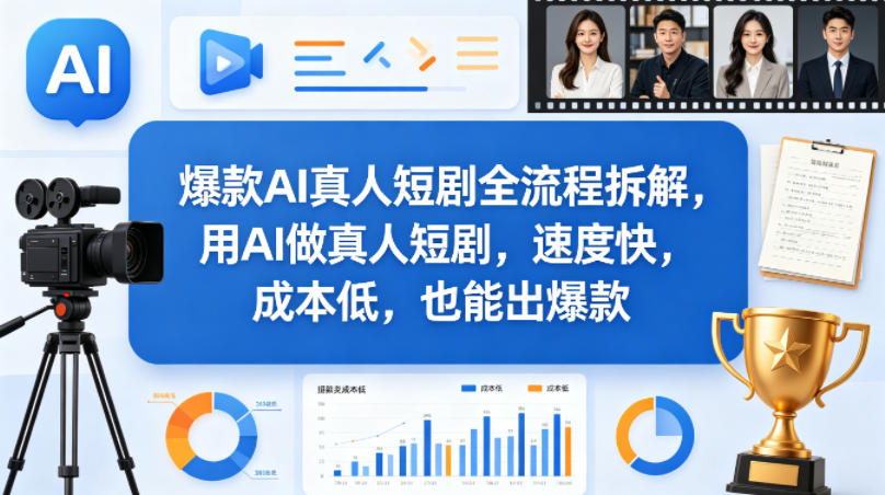爆款AI真人短剧全流程拆解，用AI做真人短剧，速度快，成本低，也能出爆款-自媒小站网创副业站