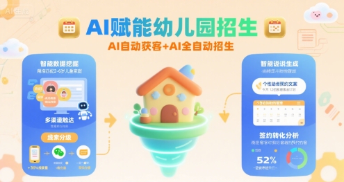 AI赋能幼儿园招生，AI自动获客+AI全自动招生-自媒小站网创副业站